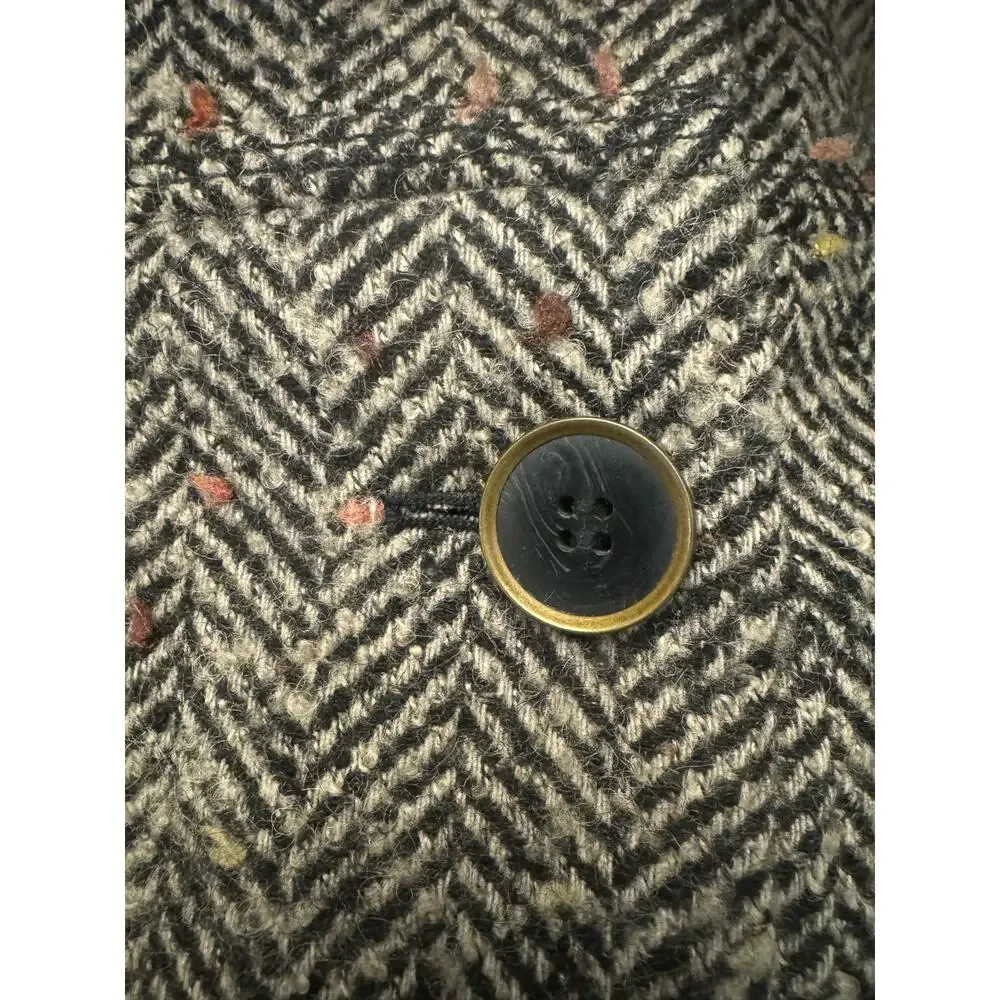 Loft Herringbone Wool wrap buttoned mini skirt size 8